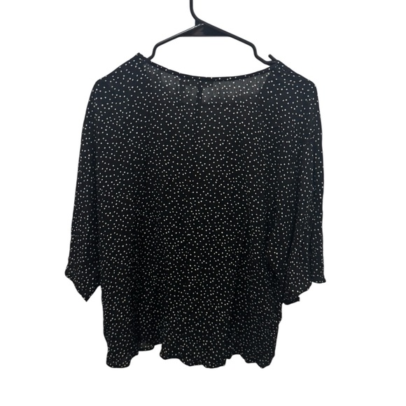 LUQ Elayne Polka Dot Tie Front Blouse Size XL - Picture 2 of 5